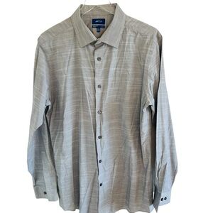 Apt. 9 Slim Fit  Premier Flex Light Gray Men's Casual Button Down Shirt
